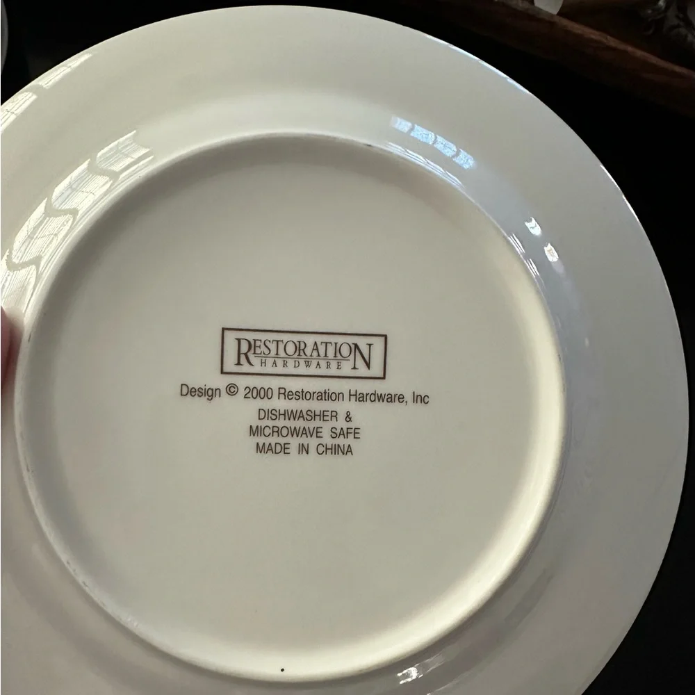 Restoration Hardware Emmental Cheese Plate with Red and White Accents